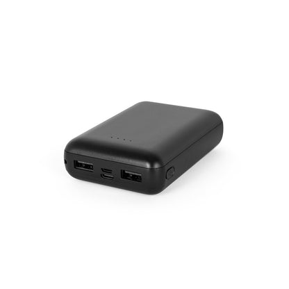 LEAKEY 10 promotional power bank in black with custom logo branding