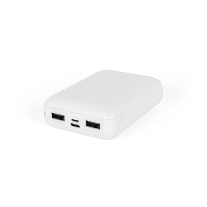 LEAKEY 10 promotional power bank in white with custom logo branding