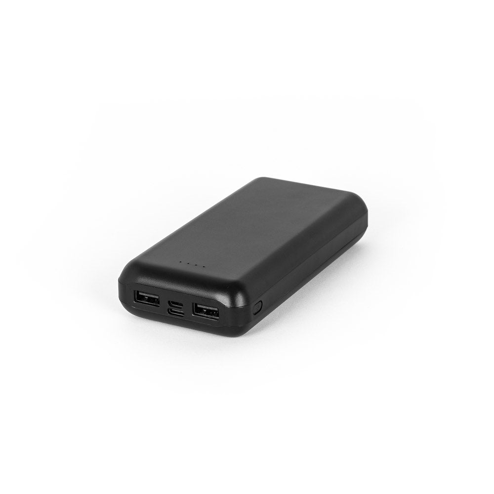 LEAKEY 20 promotional power bank in black with custom logo branding
