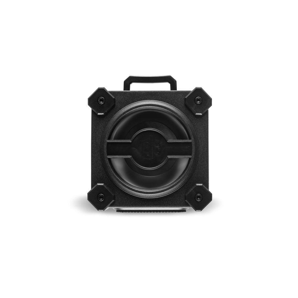 Timberlake promotional speaker in black (detail view) with custom logo branding