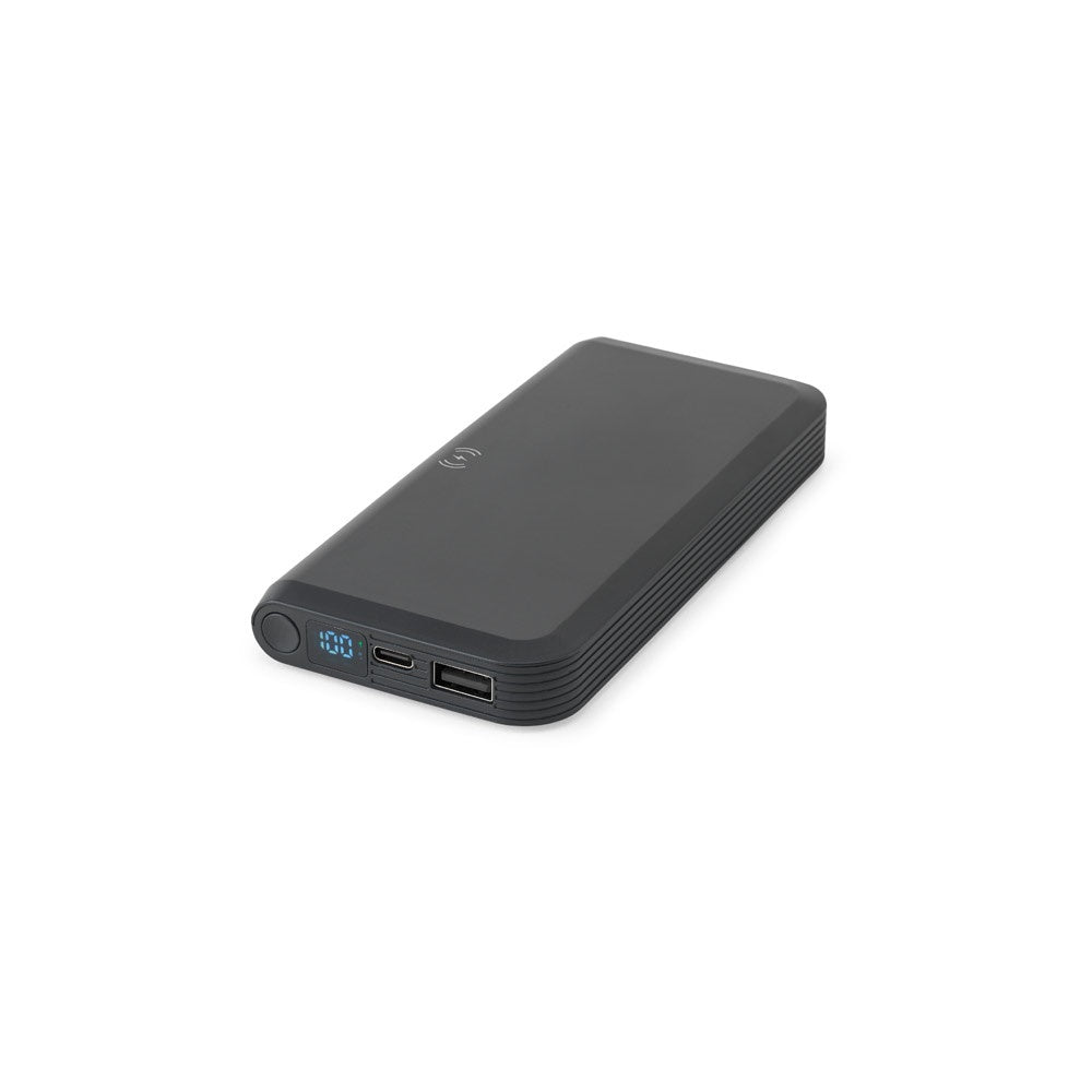 BECKER 10 promotional power bank in black with custom logo branding
