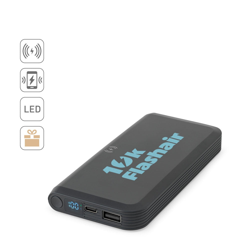 BECKER 10 promotional power bank (complete set view) with custom logo branding