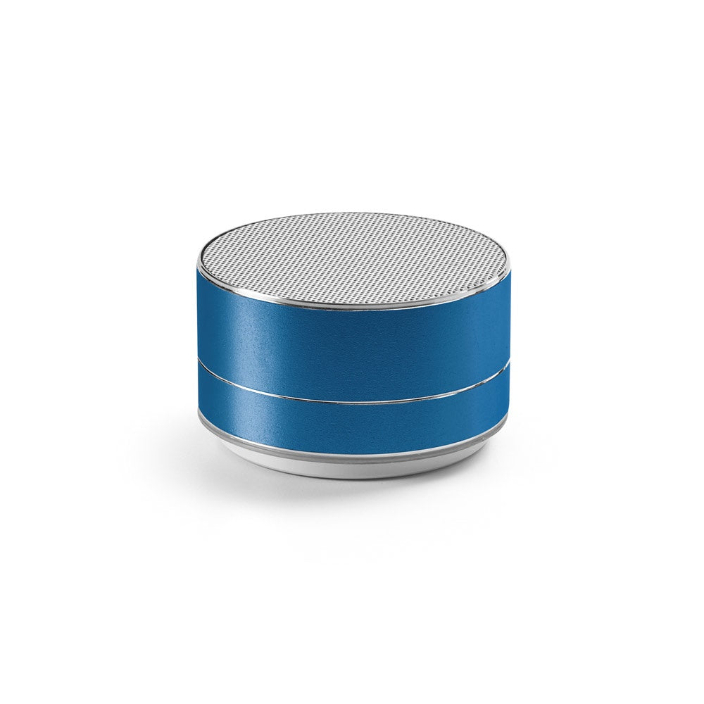 FLOREY promotional speaker in blue with custom logo branding