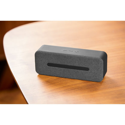 THUNDER promotional speaker in dark grey with custom logo branding
