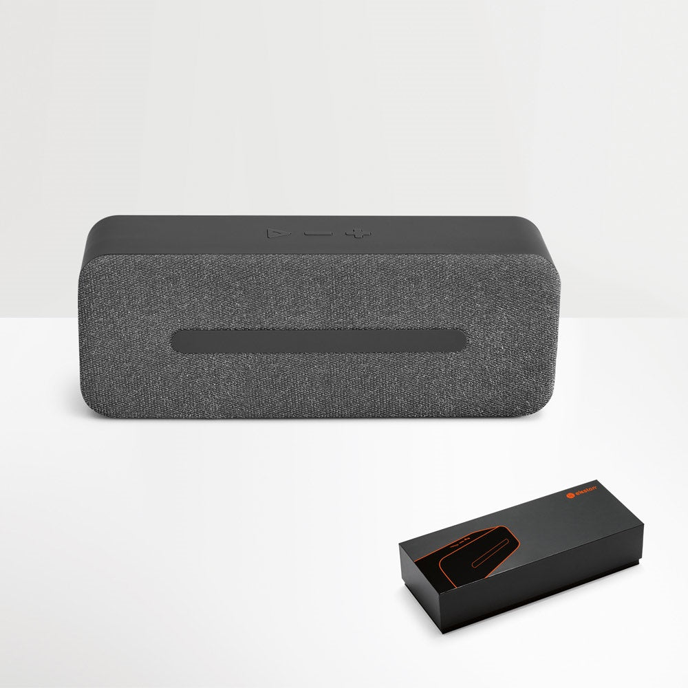 THUNDER promotional speaker (complete set view) with custom logo branding