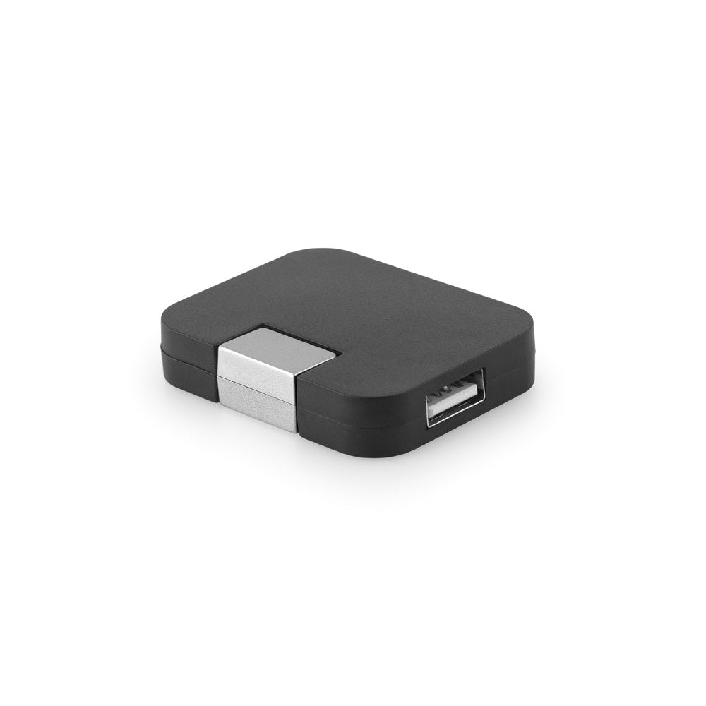 JANNES promotional power bank in black with custom logo branding