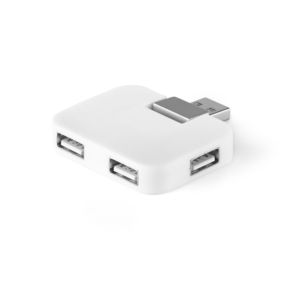 JANNES promotional power bank in white (detail view) with custom logo branding