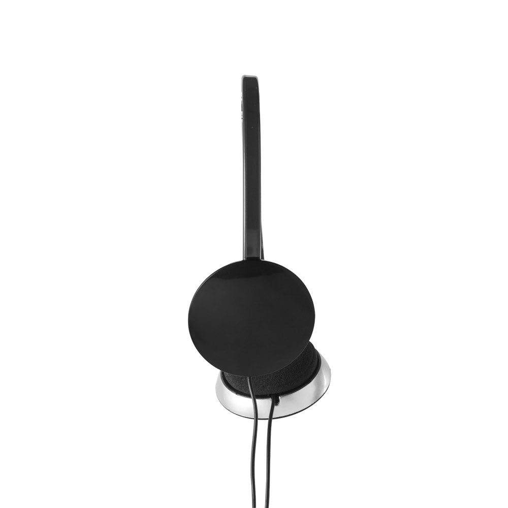 VOLTA promotional headphones in black (detail view) with custom logo branding