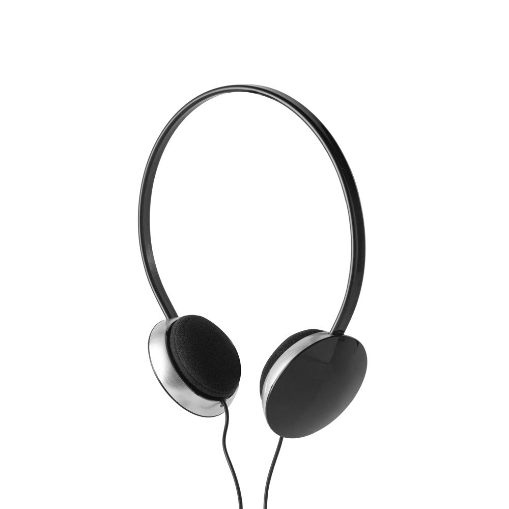 VOLTA promotional headphones in black with custom logo branding
