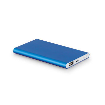 MARCET promotional power bank in light blue with custom logo branding