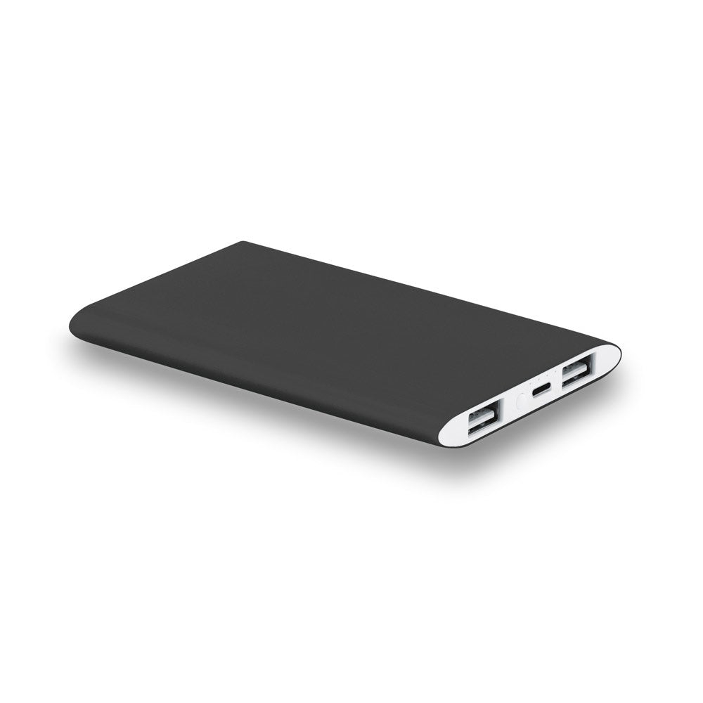 NOBEL promotional power bank in black with custom logo branding