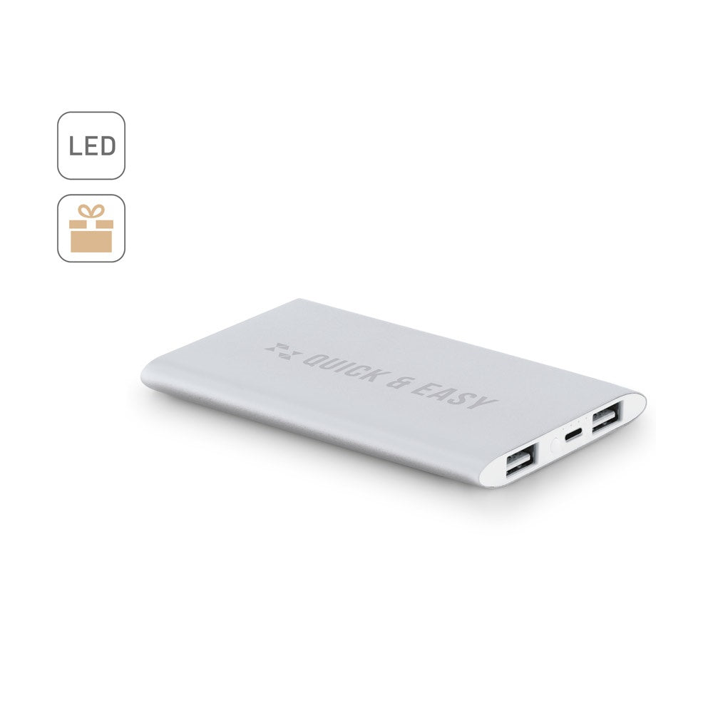 NOBEL promotional power bank (complete set view) with custom logo branding