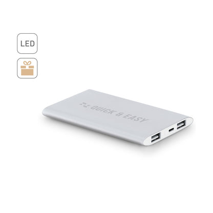 NOBEL promotional power bank (complete set view) with custom logo branding