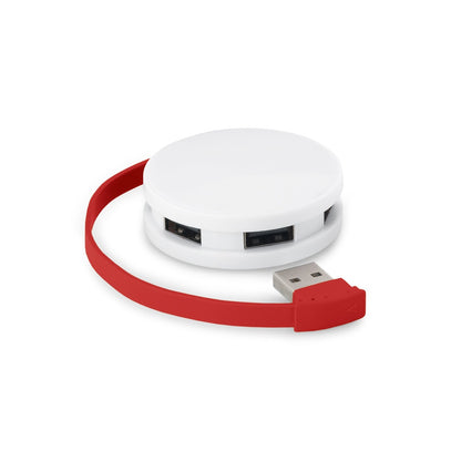 GARDNER promotional power bank in red (detail view) with custom logo branding