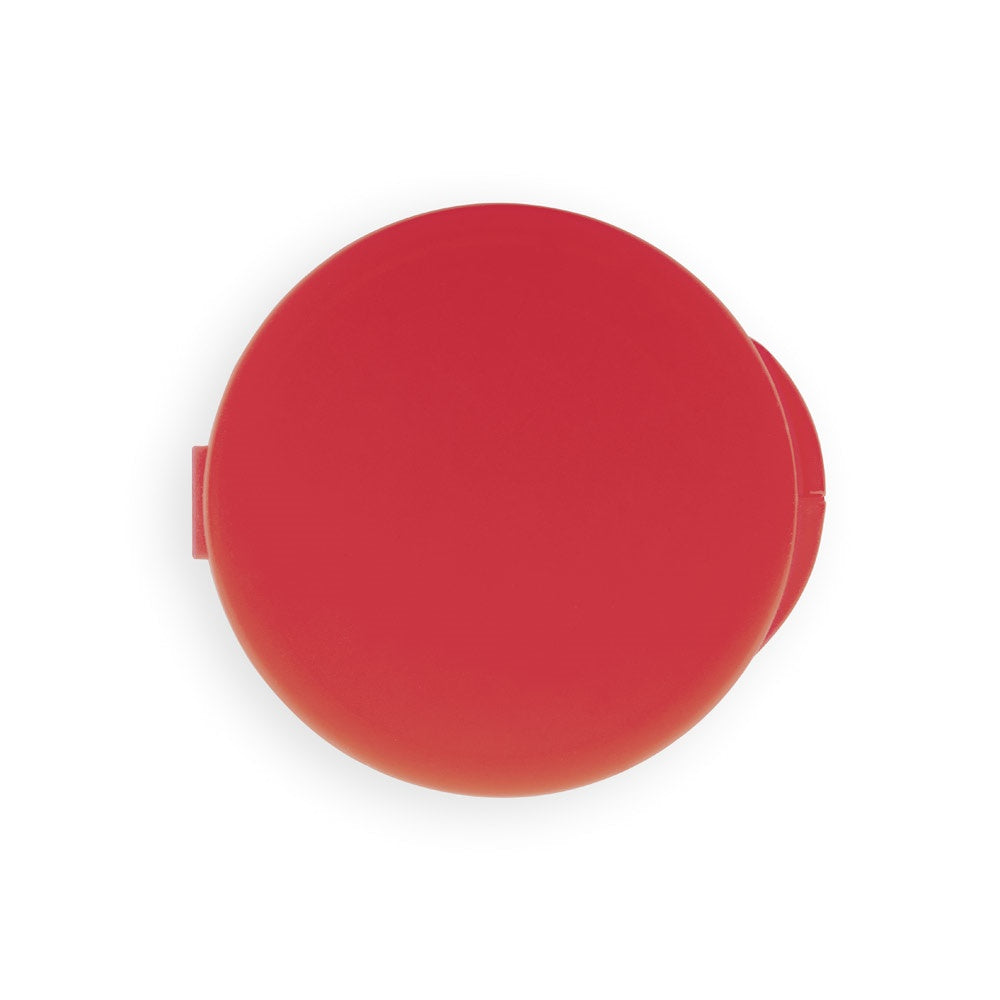 GERMAIN promotional headphones in red (detail view) with custom logo branding