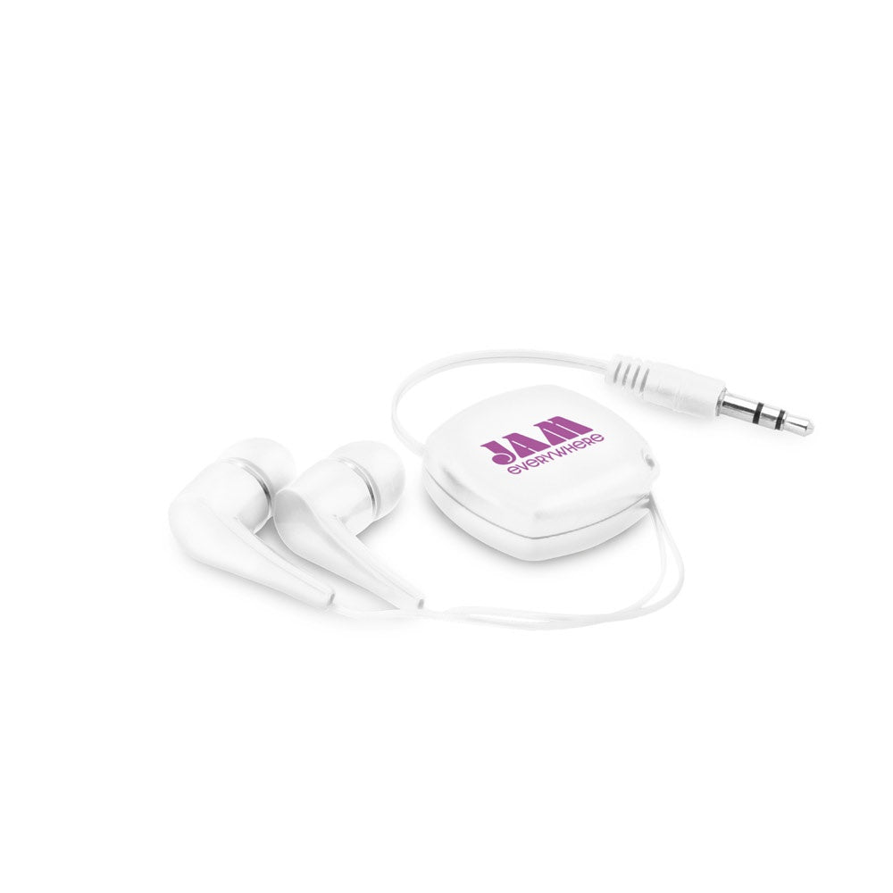 PINEL promotional headphones (complete set view) with custom logo branding