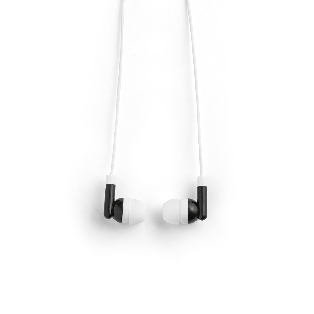 FARADAY promotional headphones in black (detail view) with custom logo branding