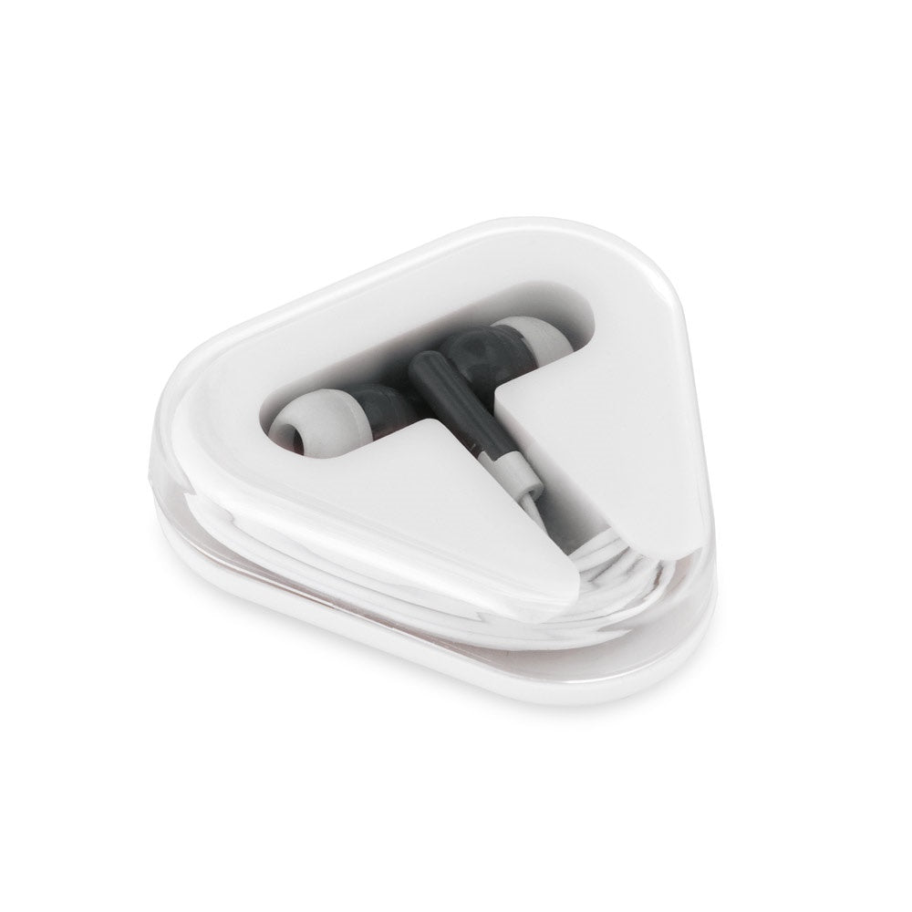 FARADAY promotional headphones in black with custom logo branding