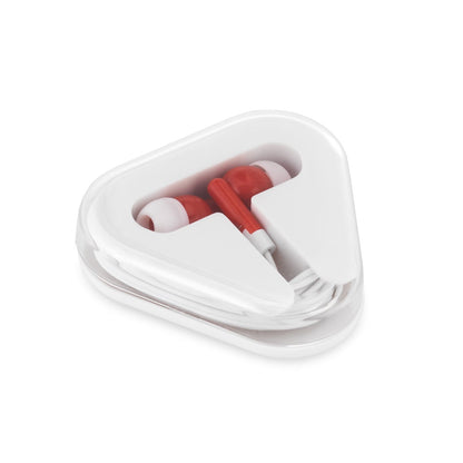 FARADAY promotional headphones in red with custom logo branding