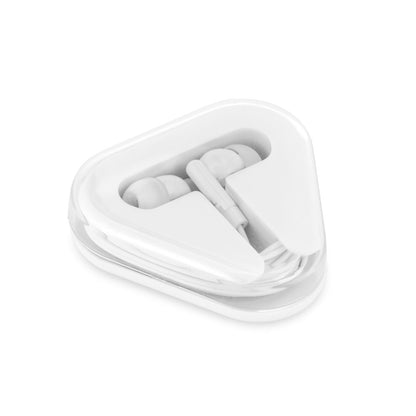 FARADAY promotional headphones in white with custom logo branding