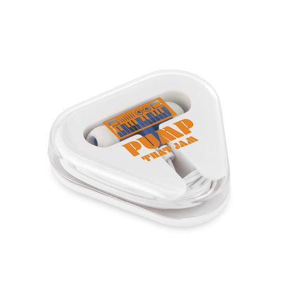 FARADAY promotional headphones in royal blue with custom logo branding