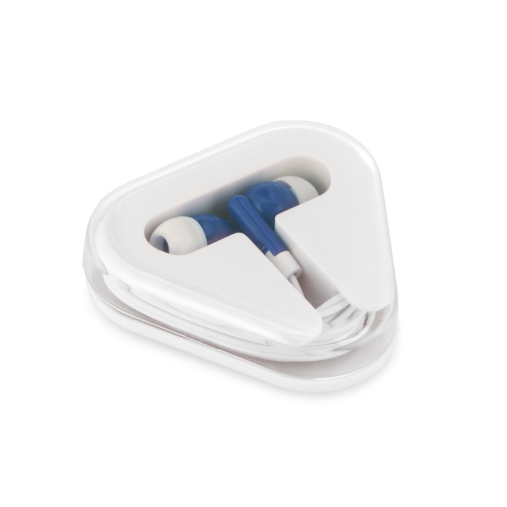FARADAY promotional headphones in royal blue with custom logo branding