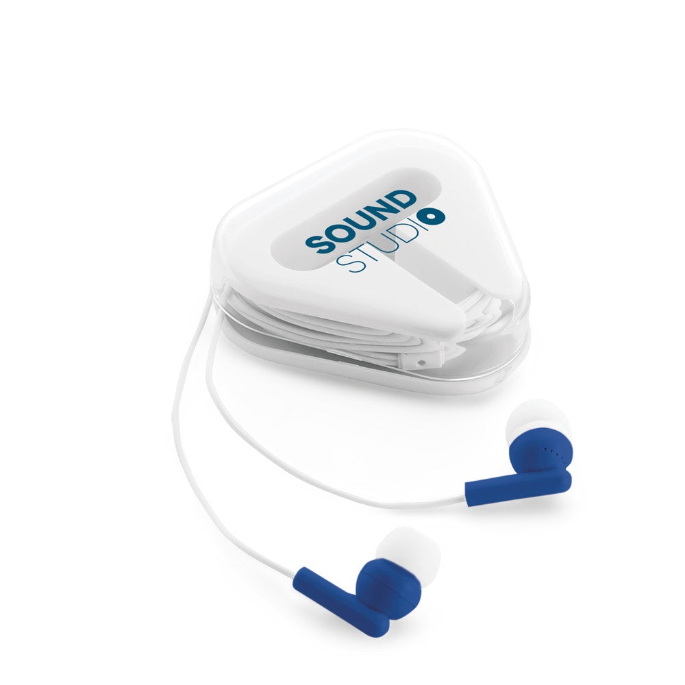 FARADAY promotional headphones (complete set view) with custom logo branding
