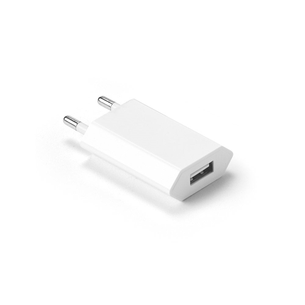 WOESE promotional power bank in white with custom logo branding