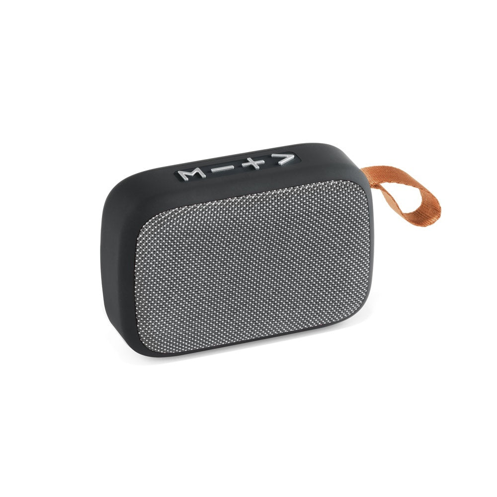 GANTE promotional speaker in grey with custom logo branding