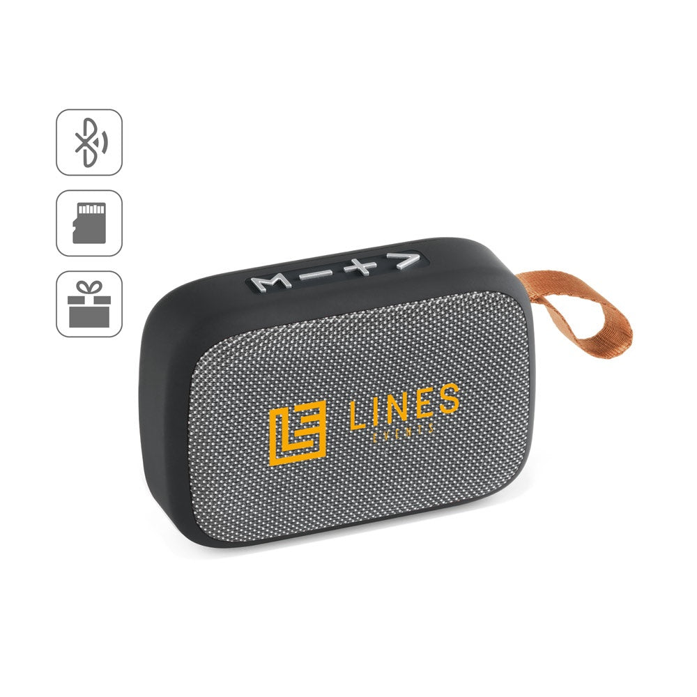 GANTE promotional speaker (complete set view) with custom logo branding