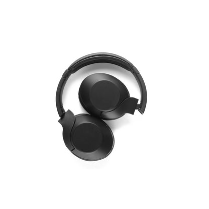 HENDRIX promotional headphones in black (detail view) with custom logo branding