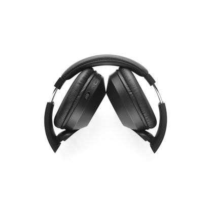 HENDRIX promotional headphones in black (detail view) with custom logo branding