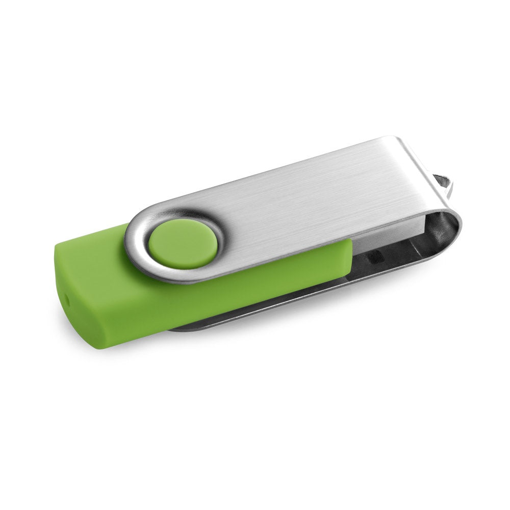 CLAUDIUS 16GB promotional USB drive in light green with custom logo branding