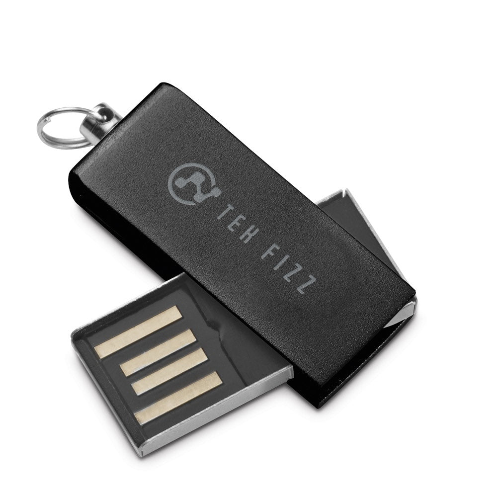 SIMON 8GB promotional USB drive in black with custom logo branding