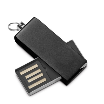 SIMON 8GB promotional USB drive in black (detail view) with custom logo branding
