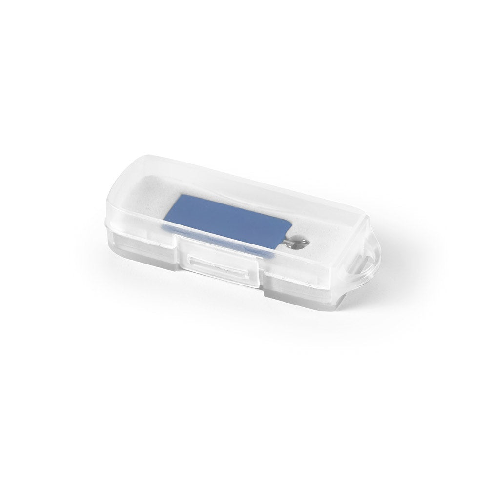 SIMON 8GB promotional USB drive in royal blue (gift box packaging) with custom logo branding