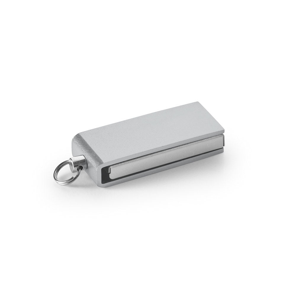 SIMON 8GB promotional USB drive in satin silver with custom logo branding