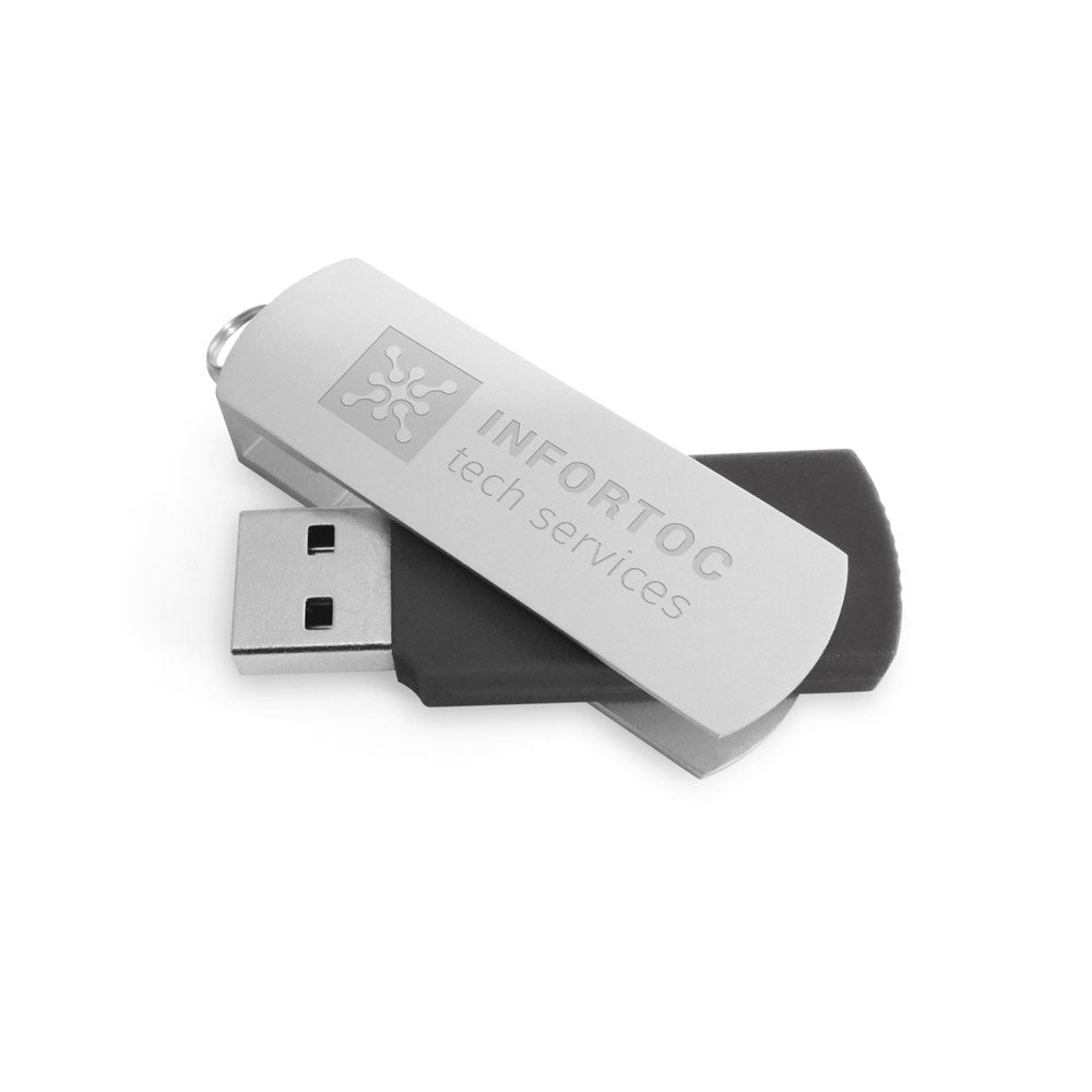 BOYLE 8GB promotional USB drive in black with custom logo branding