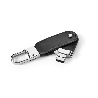 BRAGG 8GB promotional USB drive in black (detail view) with custom logo branding
