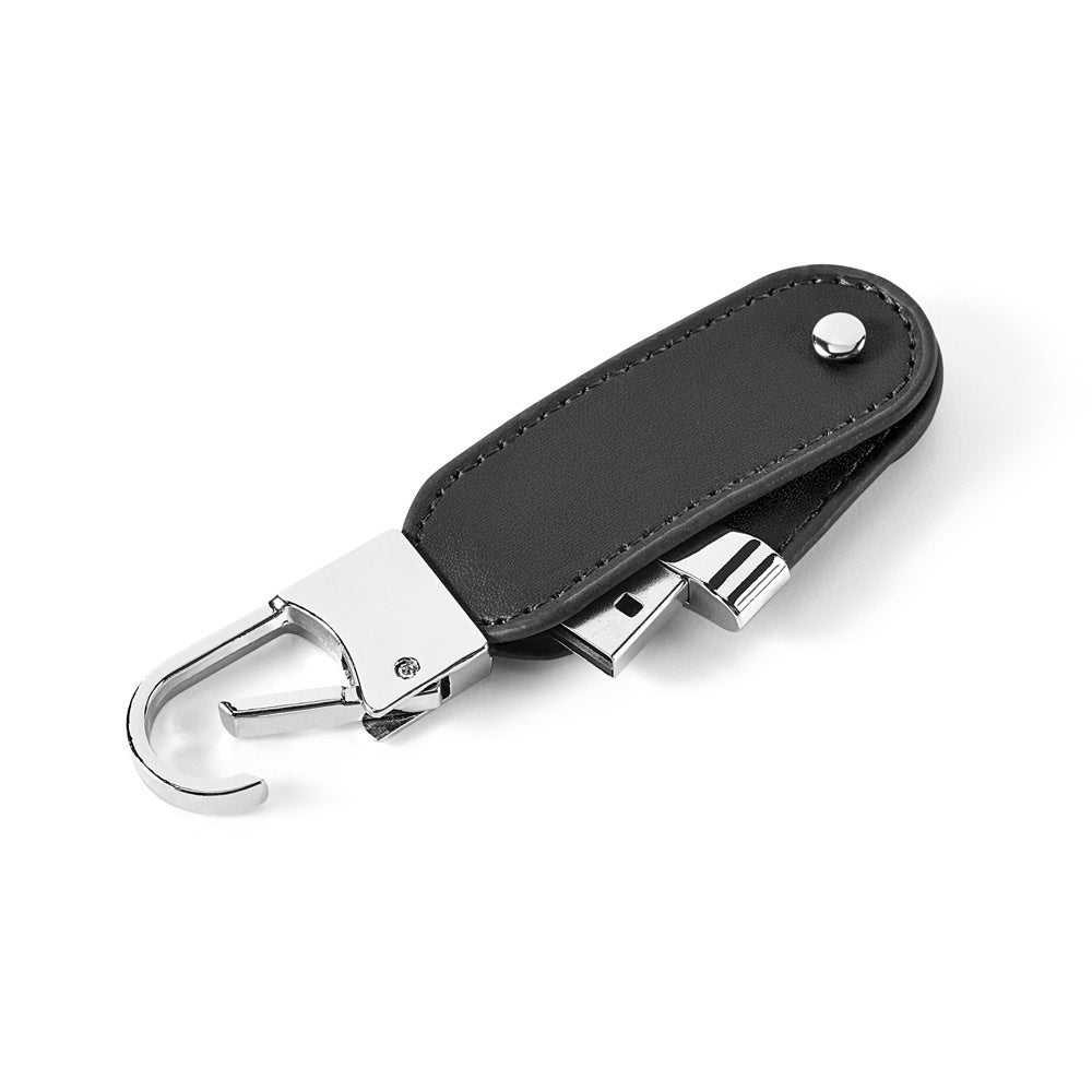 BRAGG 8GB promotional USB drive in black (detail view) with custom logo branding