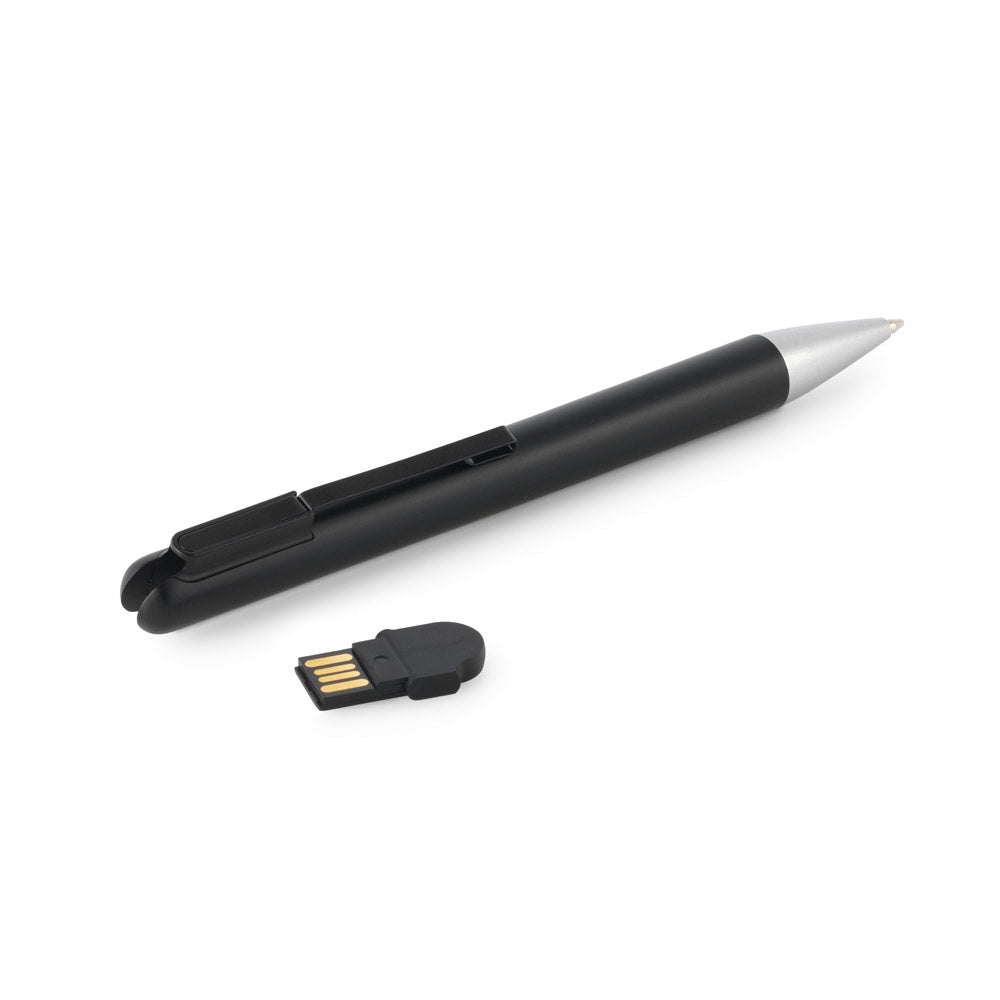SAVERY promotional USB drive in black with custom logo branding