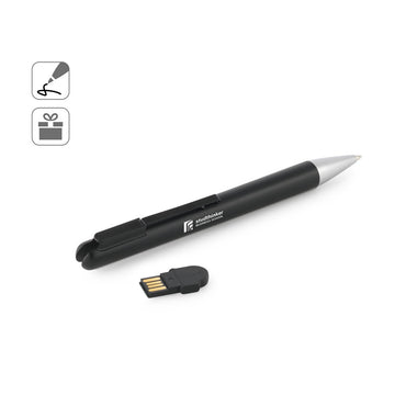 SAVERY promotional USB drive (complete set view) with custom logo branding
