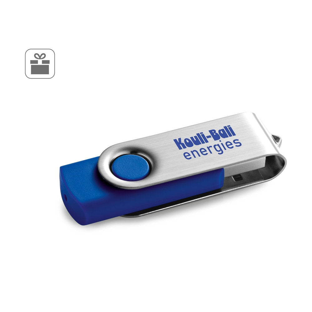 CLAUDIUS 32 GB promotional USB drive (complete set view) with custom logo branding