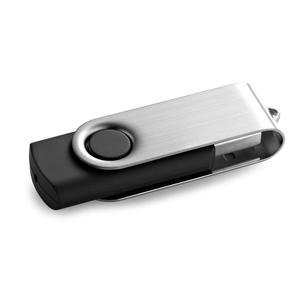 CLAUDIUS 4GB promotional USB drive in black with custom logo branding