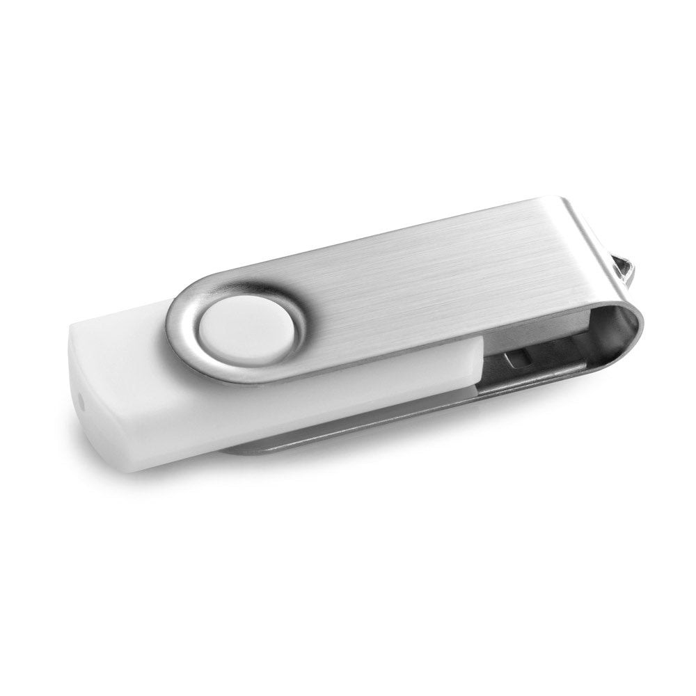CLAUDIUS 4GB promotional USB drive in white with custom logo branding