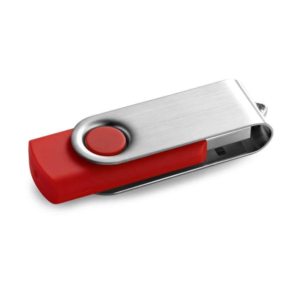 CLAUDIUS 8GB promotional USB drive in red with custom logo branding