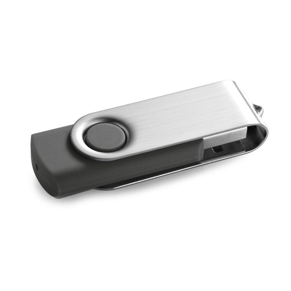 CLAUDIUS 8GB promotional USB drive in grey with custom logo branding