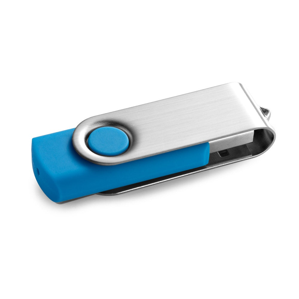 CLAUDIUS 8GB promotional USB drive in light blue with custom logo branding