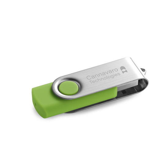 CLAUDIUS 8GB promotional USB drive (complete set view) with custom logo branding
