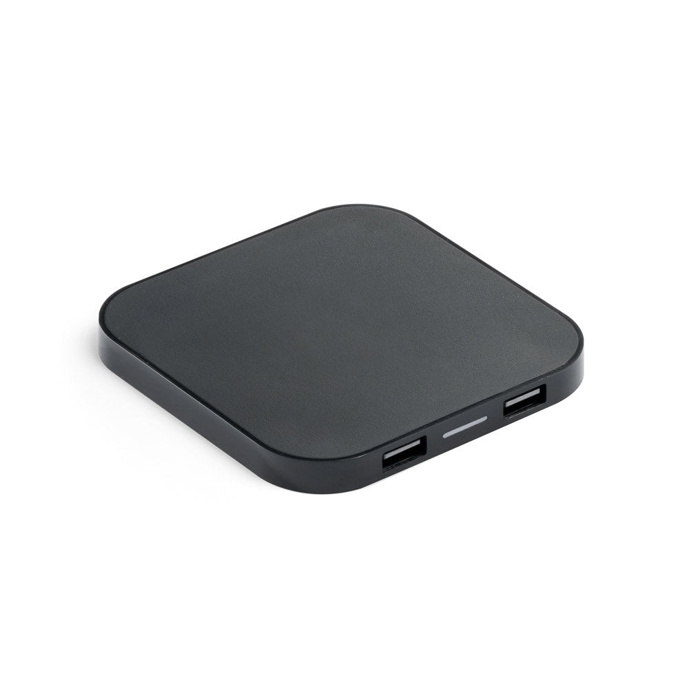 CAROLINE promotional power bank in black with custom logo branding